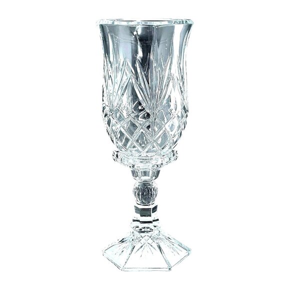 Godinger Lexington Crystal Hurricane Lamp Candleholder 11" cut glass Victorian - Picture 2 of 11